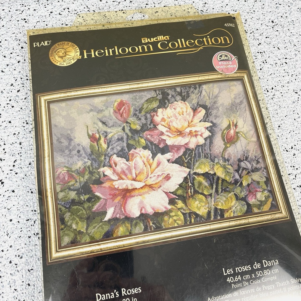 Bucilla Heirloom Collection Dana's Roses Counted Cross Stitch Kit 45962 2013